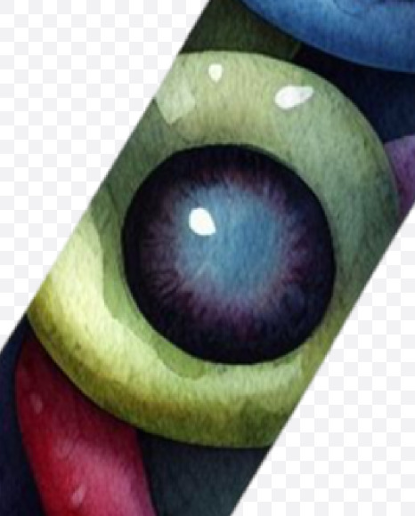 Letter Z from Monster Watercolor alphabet on Yellow Images Creative Fonts - S84373