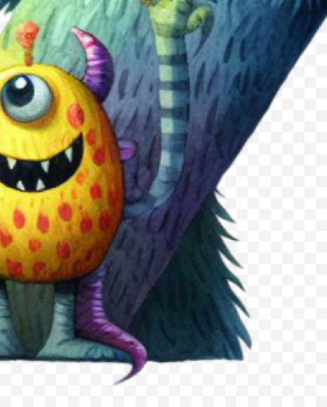 Letter X from Monster Watercolor alphabet on Yellow Images Creative Fonts - S84370