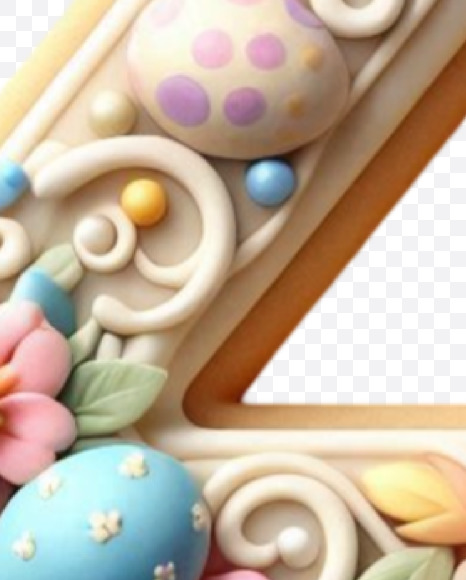 4 from Easter Alphabet Letters on Yellow Images Creative Fonts - S84392