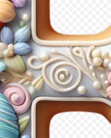 Letter F from Easter Alphabet Letters on Yellow Images Creative Fonts - S84399