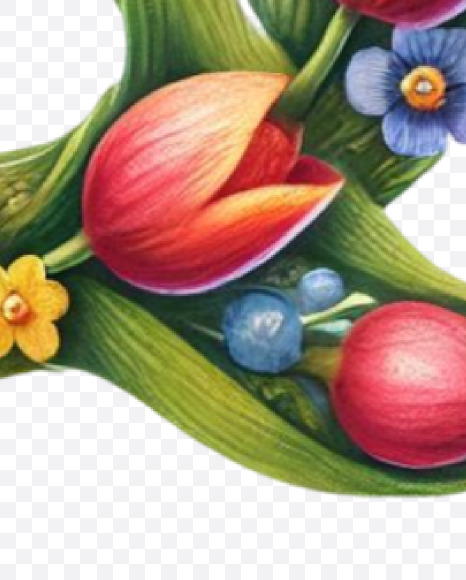 Letter Q from Easter Watercolor Letters on Yellow Images Creative Fonts - S84436