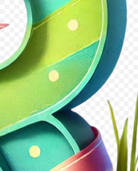 Letter R from Easter Watercolor Letters on Yellow Images Creative Fonts - S84437