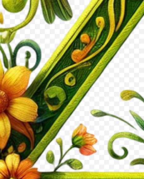 4 from Spring Alphabet Letters on Yellow Images Creative Fonts - S84462