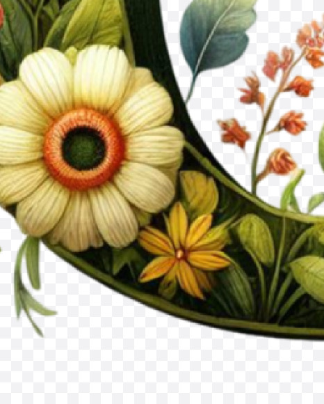 Letter O from Spring Alphabet Letters on Yellow Images Creative Fonts - S84471