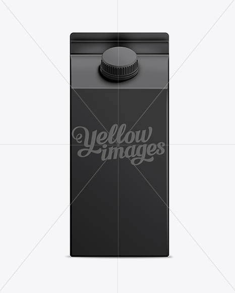 750ml Black Milk Carton Box with Screw Cap Mockup