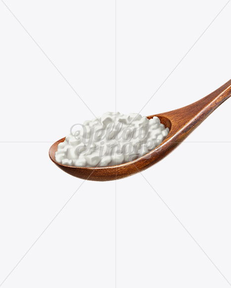 Wooden Spoon With Cottage Cheese