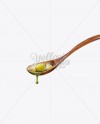 Wooden Spoon With Olive Oil and Olive