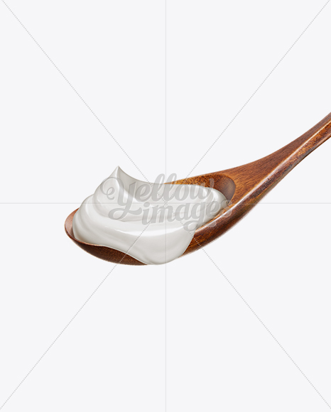 Wooden Spoon With Sour Cream