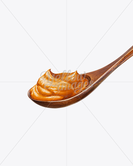 Wooden Spoon With Sweet Orange Potatoe Puree - Free Download Images