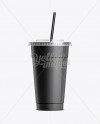 Soda Cup With Straw Black