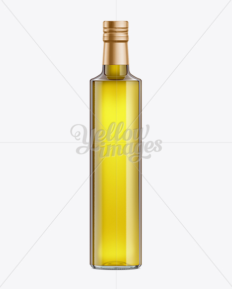 500ml Clear Glass Olive Oil Bottle with Shrink Band Mockup - Free