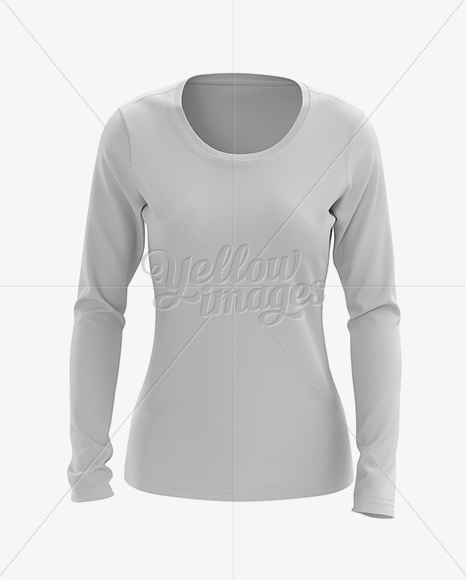 Womens Long Sleeve T-Shirt HQ Mockup - Front View