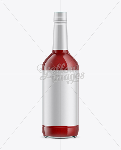 Clear Glass Cocktail Bottle Mockup