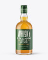 Clear Glass Bottle with Whiskey Mockup