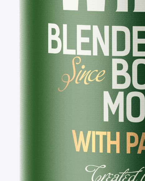 Clear Glass Bottle with Whiskey Mockup