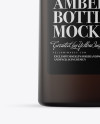 500ml Frosted Amber Glass Bottle Mockup