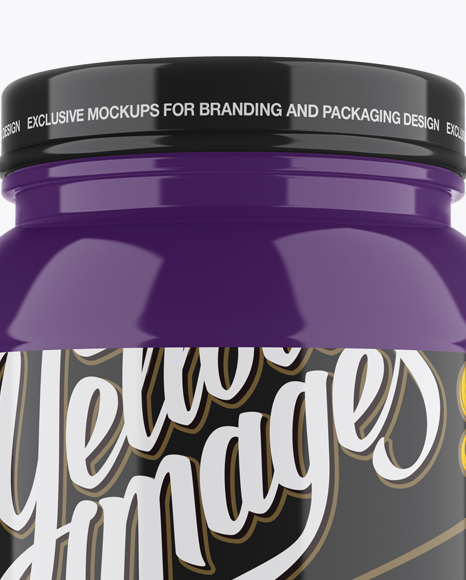 32oz Glossy Protein Jar Mockup