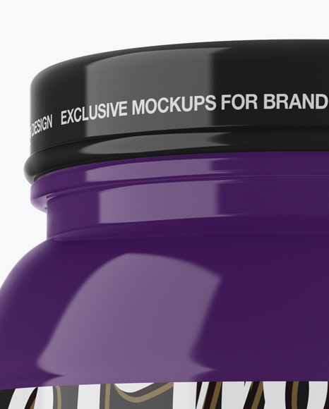 32oz Glossy Protein Jar Mockup