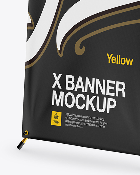 X Banner Mockup - Half Side View