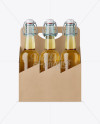 Kraft Paper 6 Pack Clear Bottle Carrier Mockup - Front View