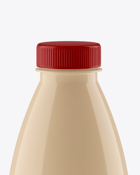 Glossy PET Bottle Mockup - High-Angle Shot