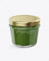 Glass Jar with Pesto Sauce Mockup - Halfside View