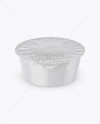 Glossy Plastic Cup with Foil Lid Mockup