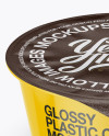 Glossy Plastic Cup with Foil Lid Mockup