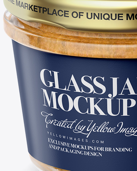 Glass Jar with Pate Mockup - Halfside View