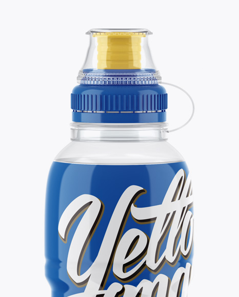 Clear PET Bottle With Sport Cap Mockup