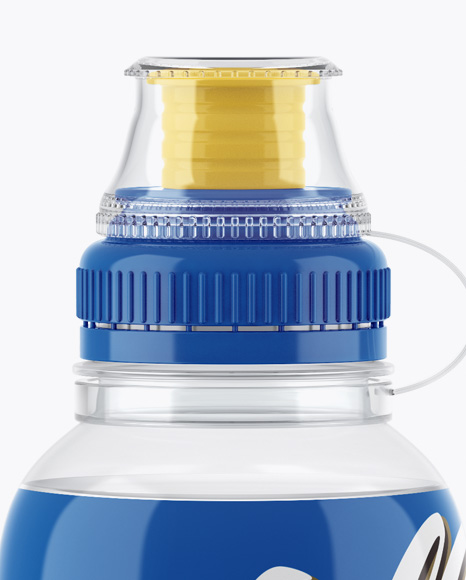 Clear PET Bottle With Sport Cap Mockup