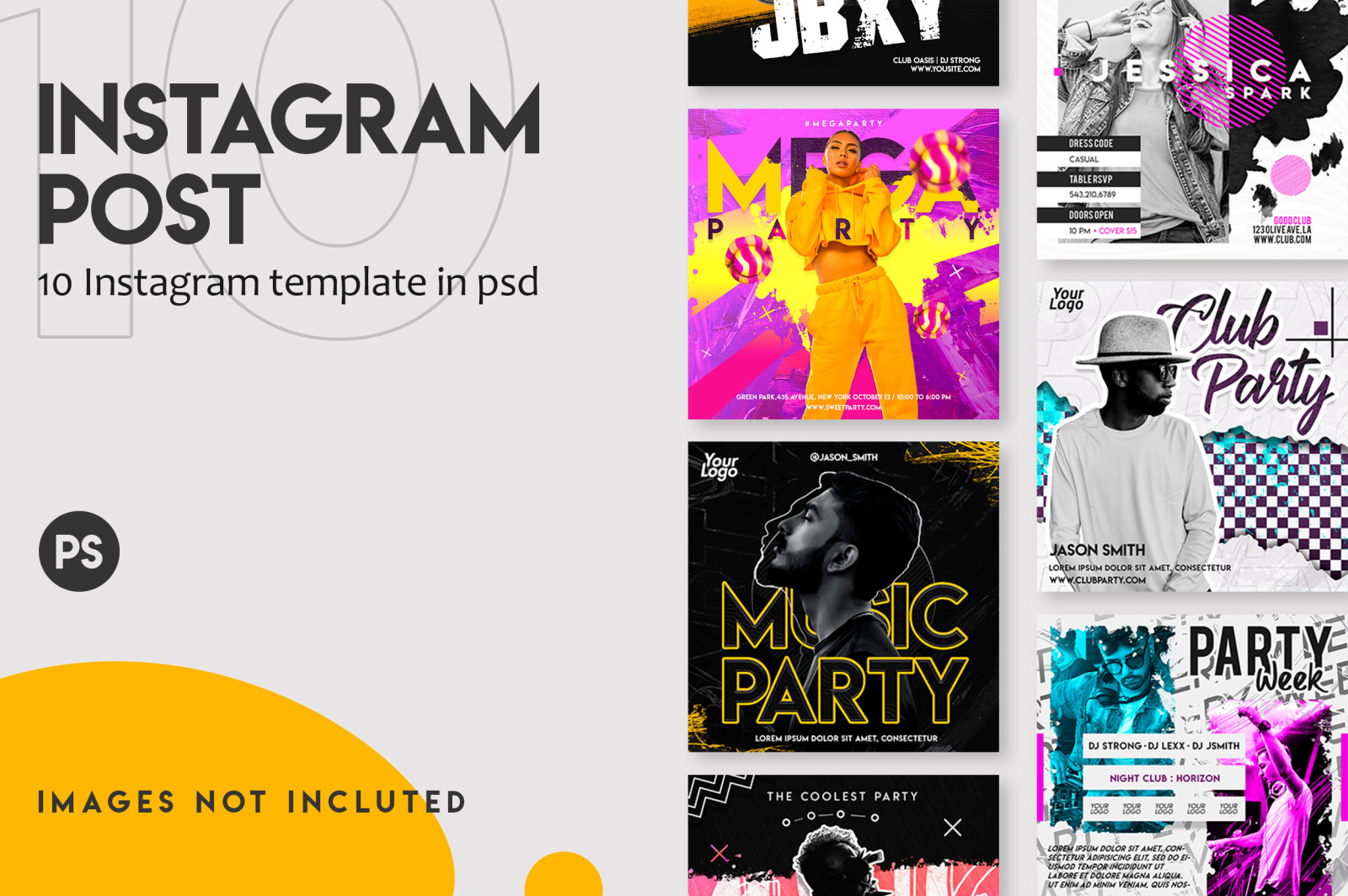 10 Music festival instagram post template set 10 Music festival instagram post template set