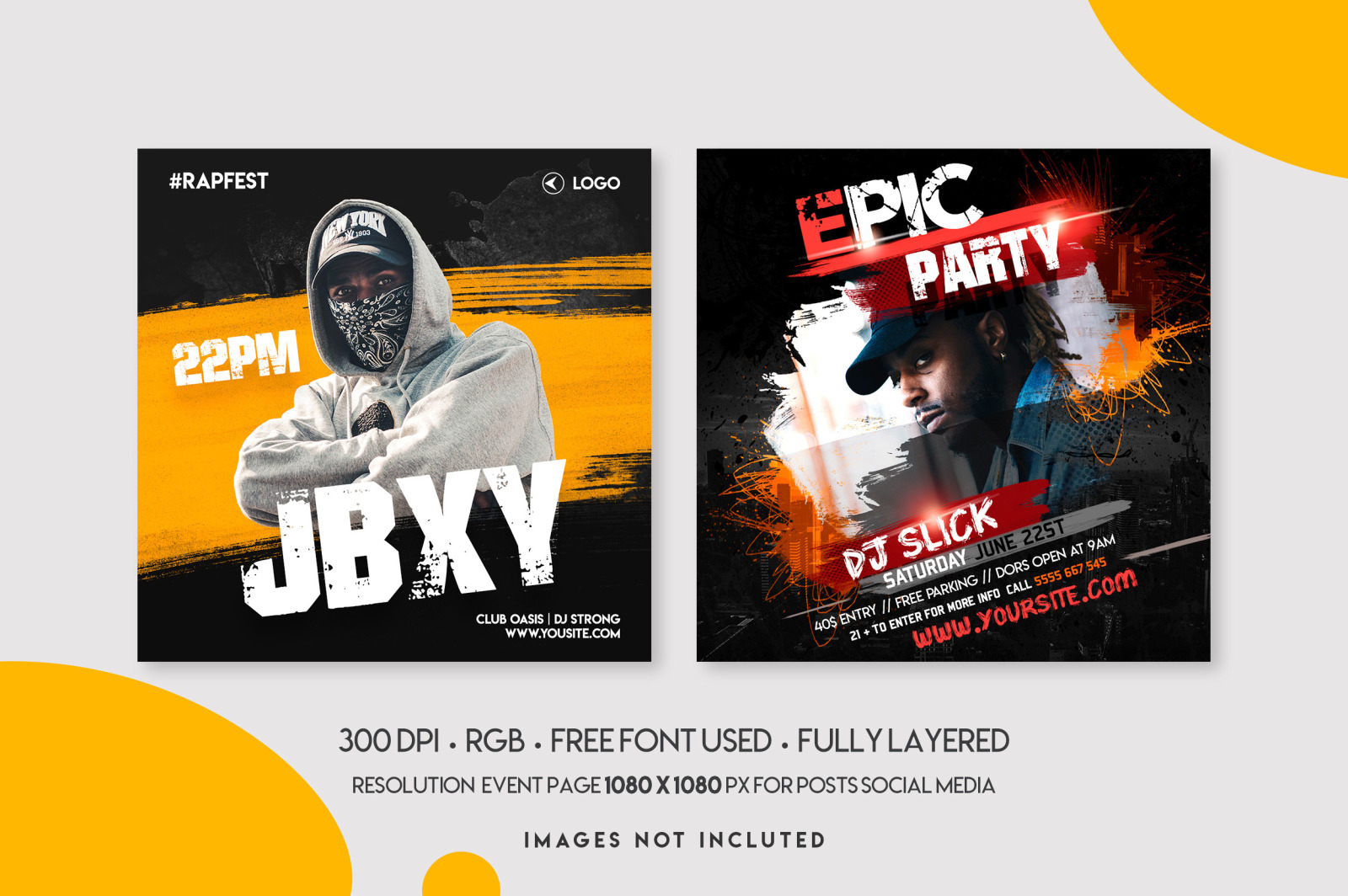 10 Music festival instagram post template set 10 Music festival instagram post template set