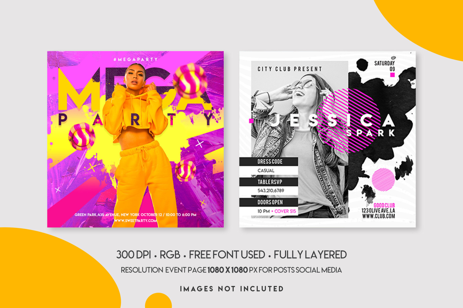 10 Music festival instagram post template set 10 Music festival instagram post template set