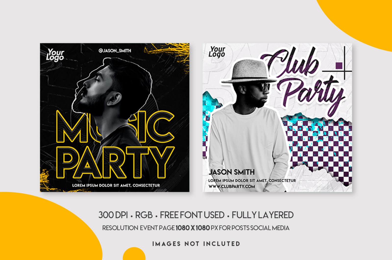 10 Music festival instagram post template set 10 Music festival instagram post template set