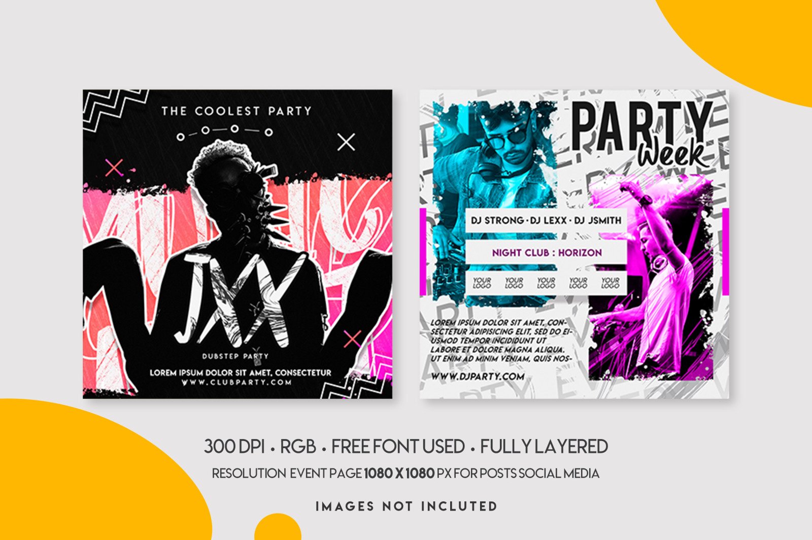 10 Music festival instagram post template set 10 Music festival instagram post template set