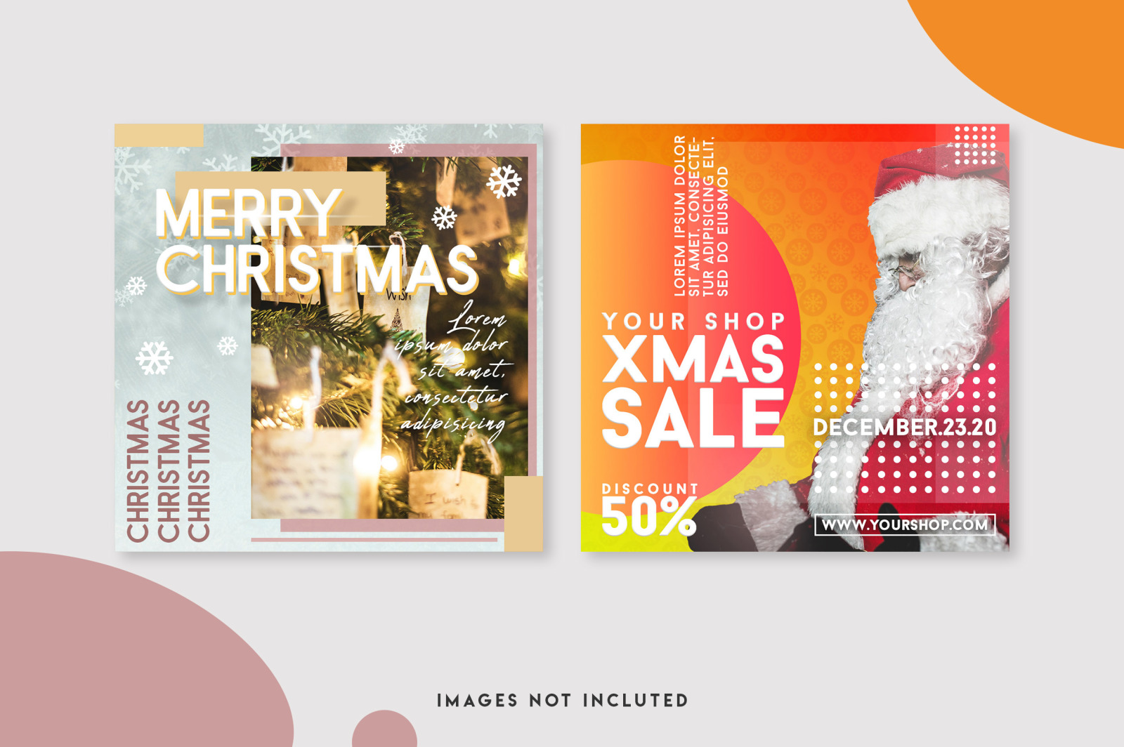 15 Christmas instagram post template set