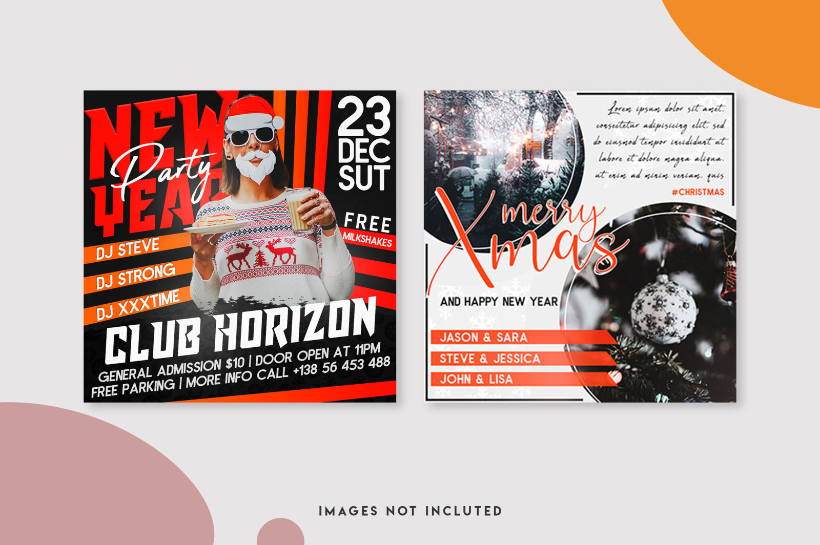 15 Christmas instagram post template set 15 Christmas instagram post template set