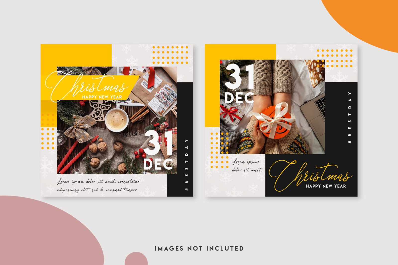 15 Christmas instagram post template set