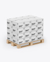 Wooden Pallet With Paper Boxes Mockup