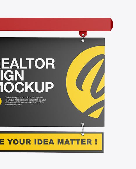 Matte Realtor Sign Mockup - Front View