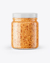 Glass Jar with Wholegrain Mustard Mockup