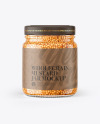 Glass Jar with Wholegrain Mustard Mockup