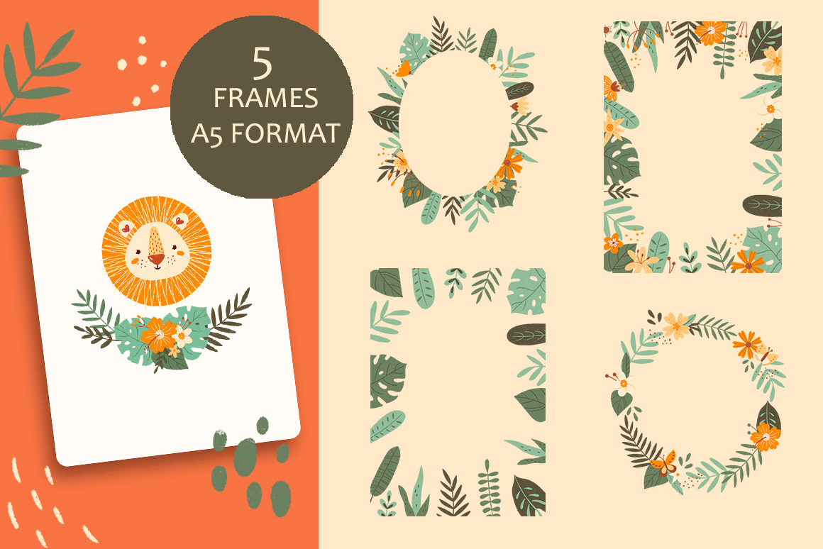 Jungle & Safari Portrait Animals Set Jungle & Safari Portrait Animals Set