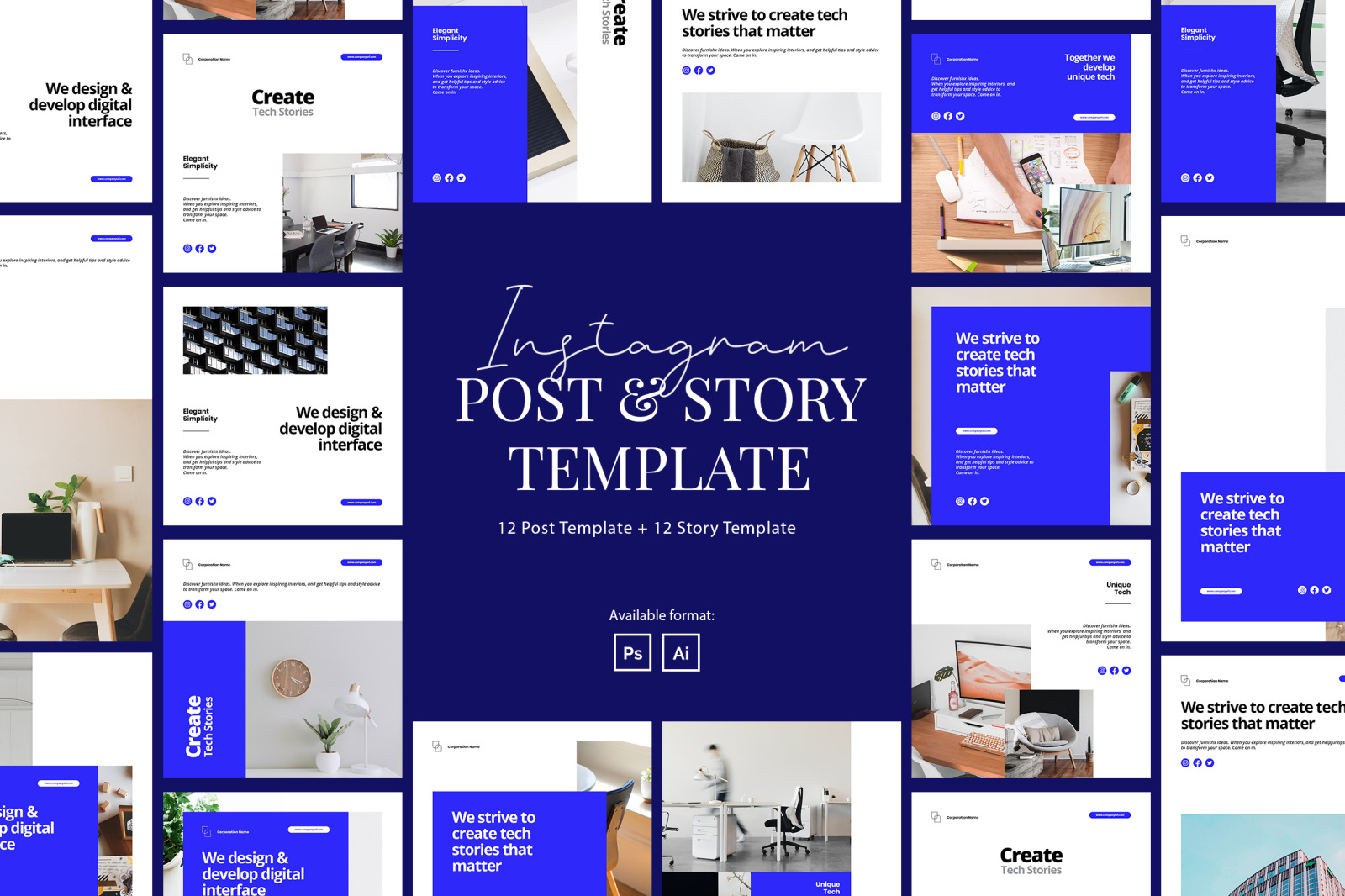 Corporate Instagram Post and Story Template