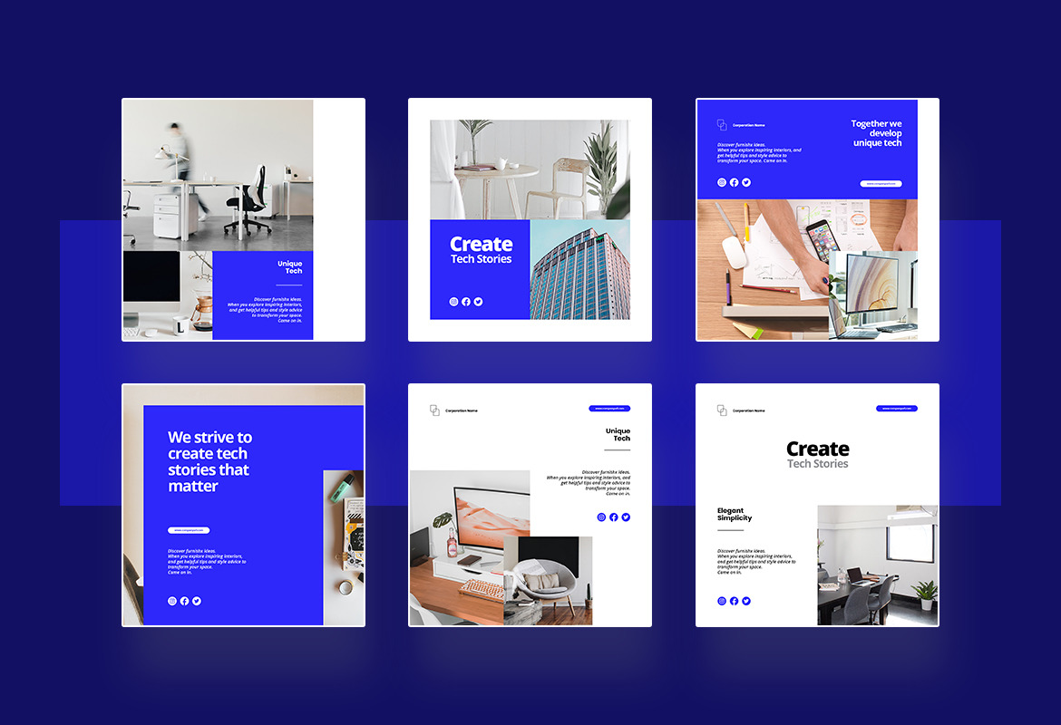Corporate Instagram Post and Story Template