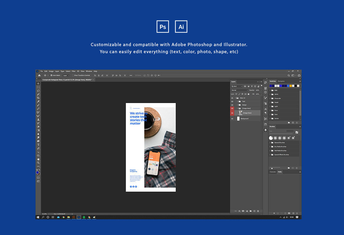 Corporate Instagram Post and Story Template Corporate Instagram Post and Story Template