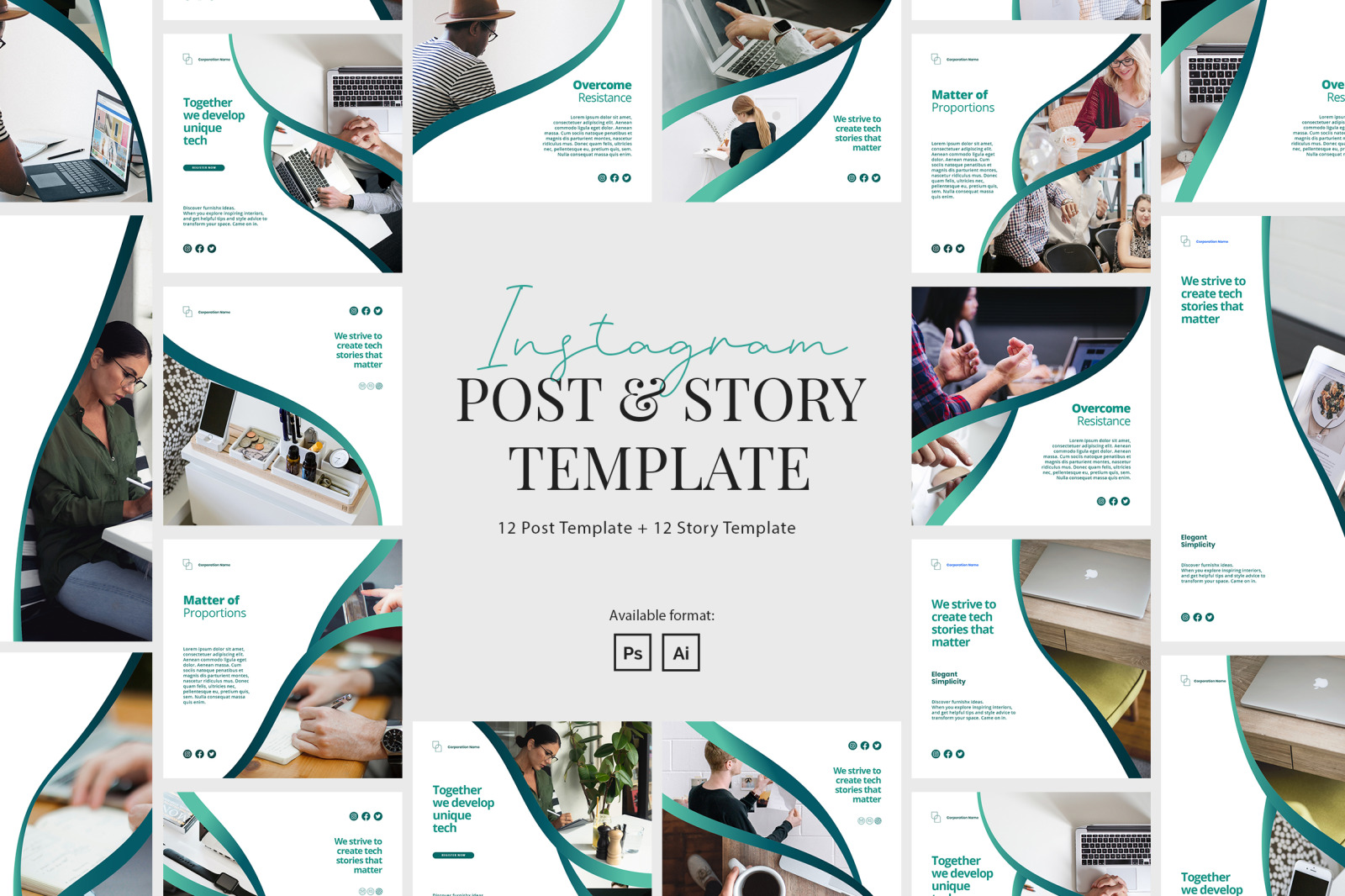 Elegant Puzzle Corporate Instagram Template