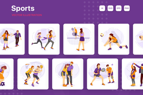 M181_Sports Illustrations - Sports activities