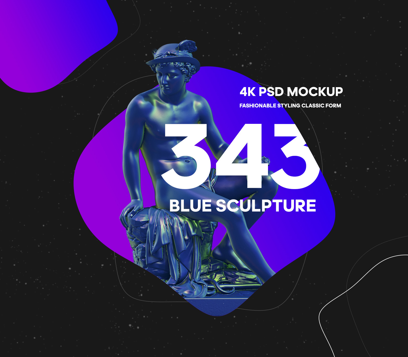 Collection of 343 Sculptures in Blue style # 11 for branding and design of your product